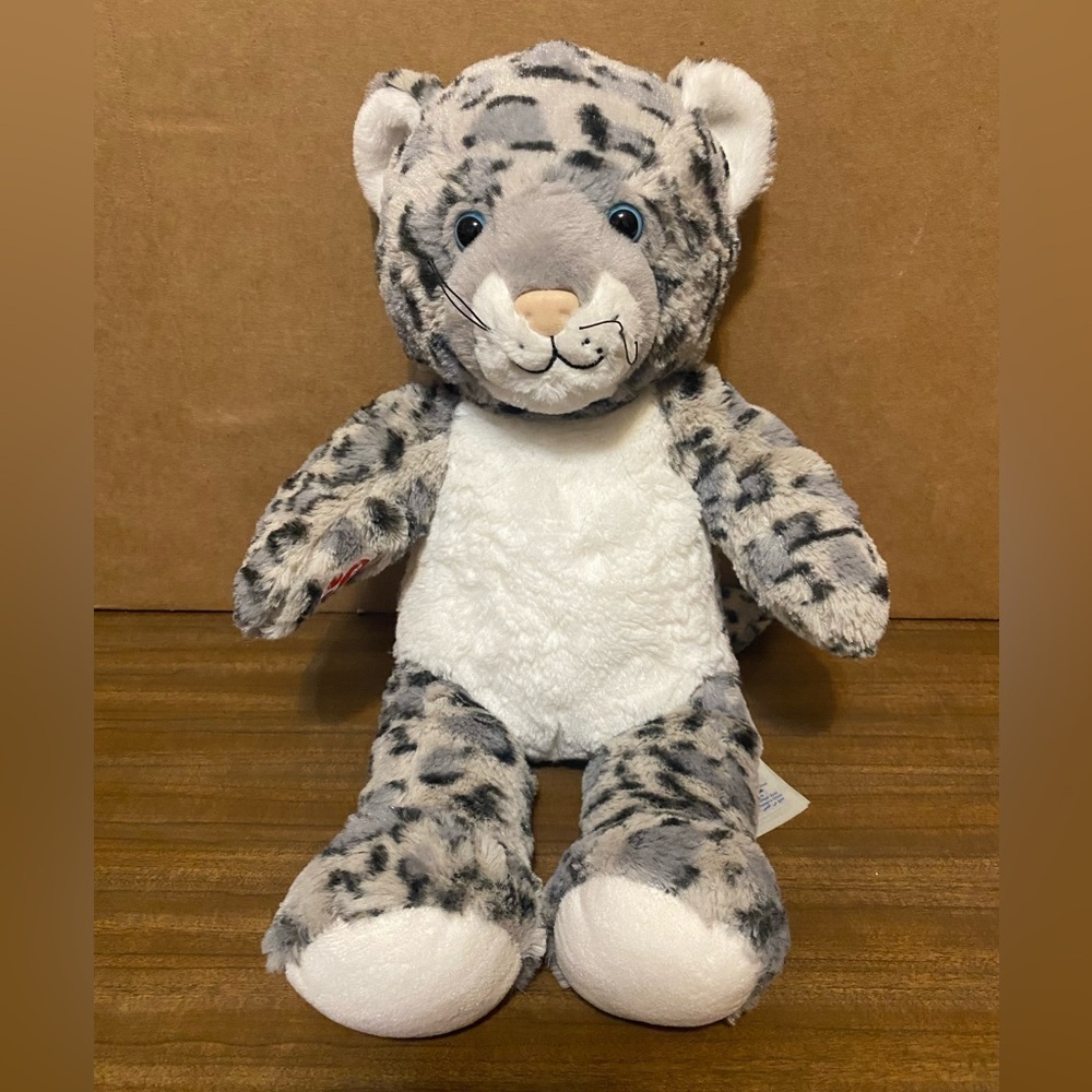 Build A Bear Workshop Plush Snow Leopard Grey Black White Stuffed Animal